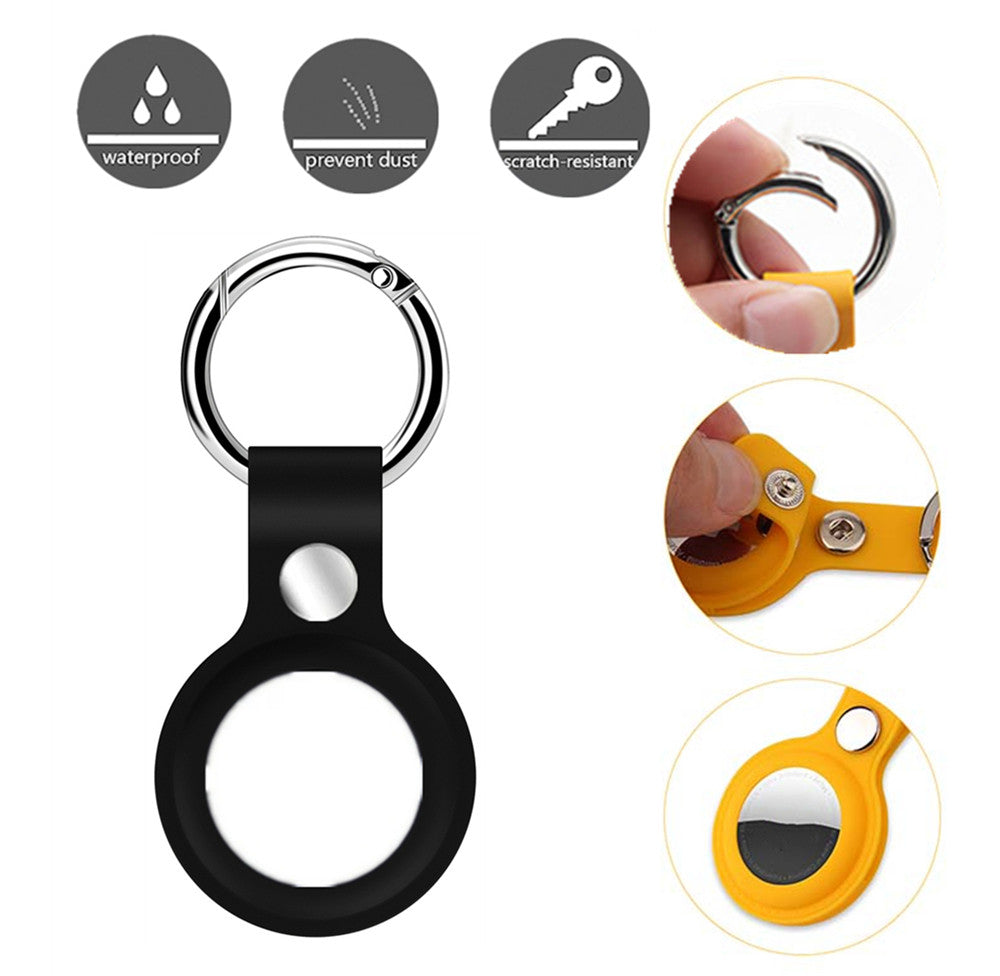 (2 Packs) Leather Case with Keychain for AirTag (2 Packs) Leather Case with Keychain for AirTag